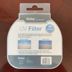 49mm UV Camera Filter & Lens Cap Leash